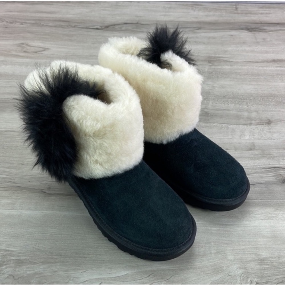 UGG Black and Cream Winter Boots